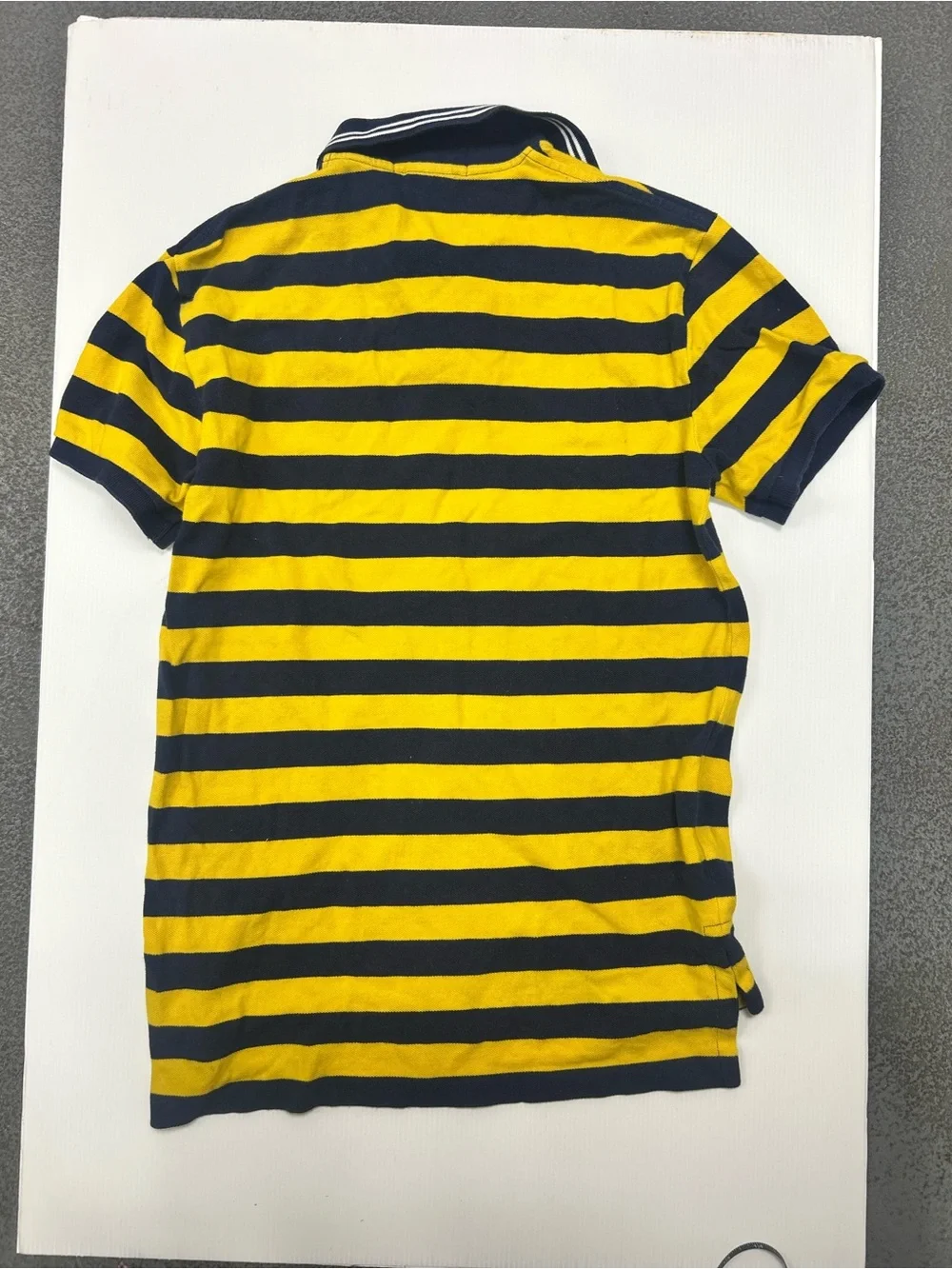 Men’s Ralph Lauren Striped Polo Tipped Collar Short Sleeve Custom Fit Small Size